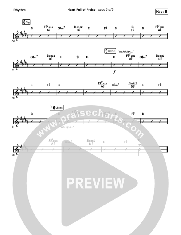 Heart Full Of Praise Rhythm Chart (Phil Wickham)