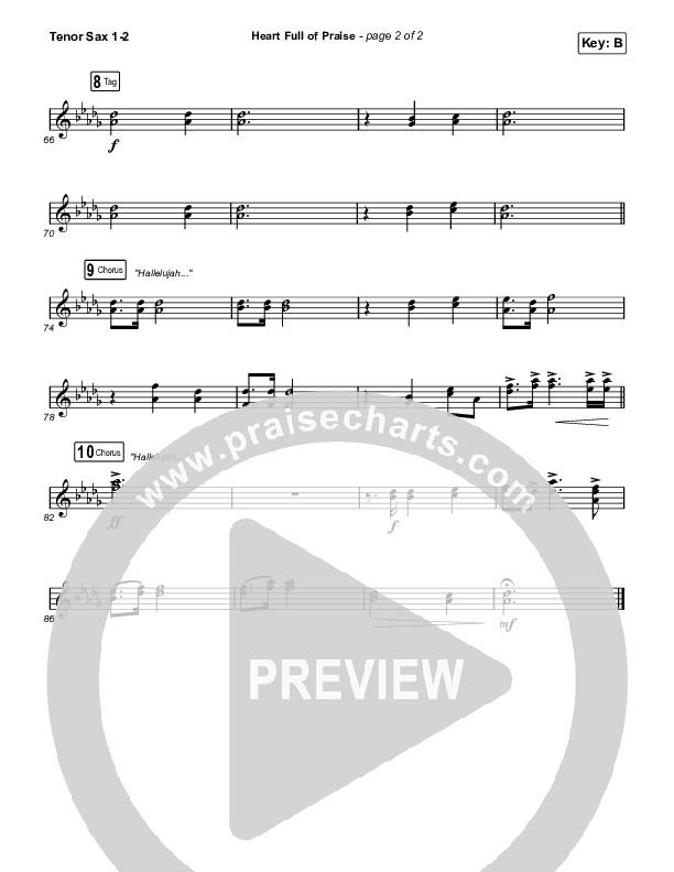 Heart Full Of Praise Tenor Sax 1/2 (Phil Wickham)