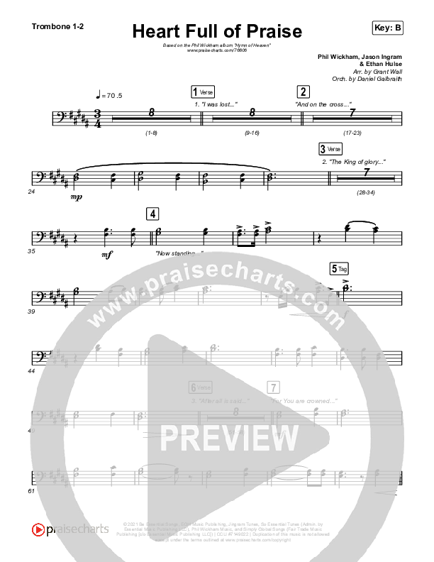 Heart Full Of Praise Trombone 1/2 (Phil Wickham)