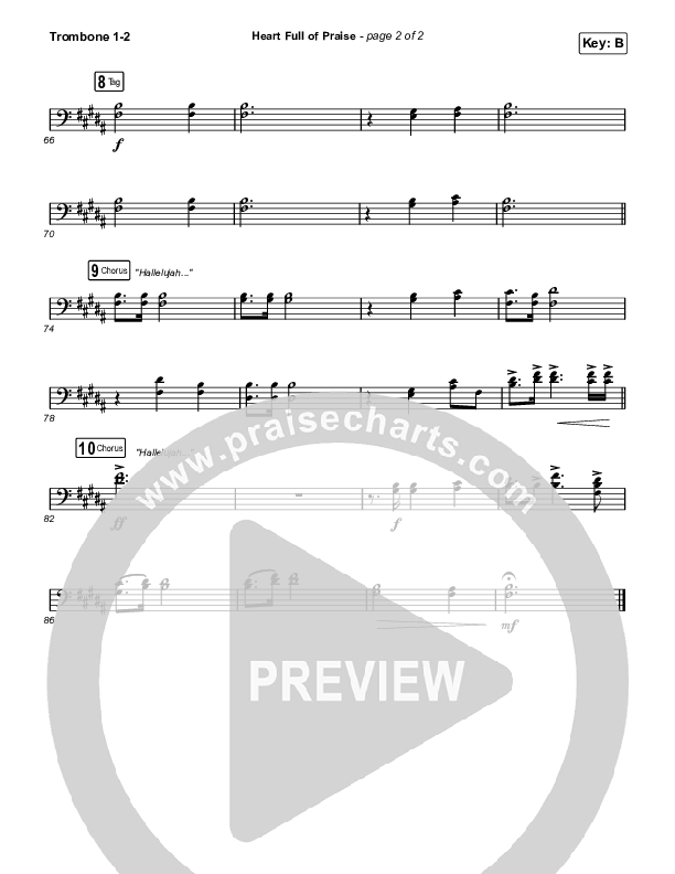 Heart Full Of Praise Trombone 1/2 (Phil Wickham)