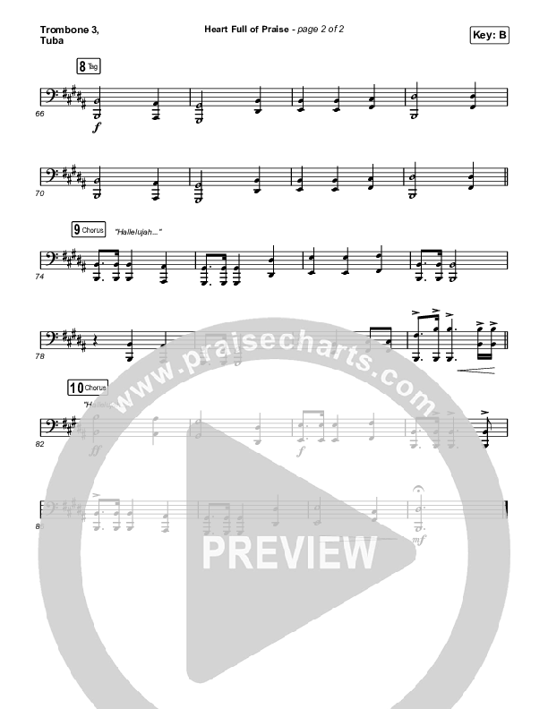 Heart Full Of Praise Trombone 3/Tuba (Phil Wickham)