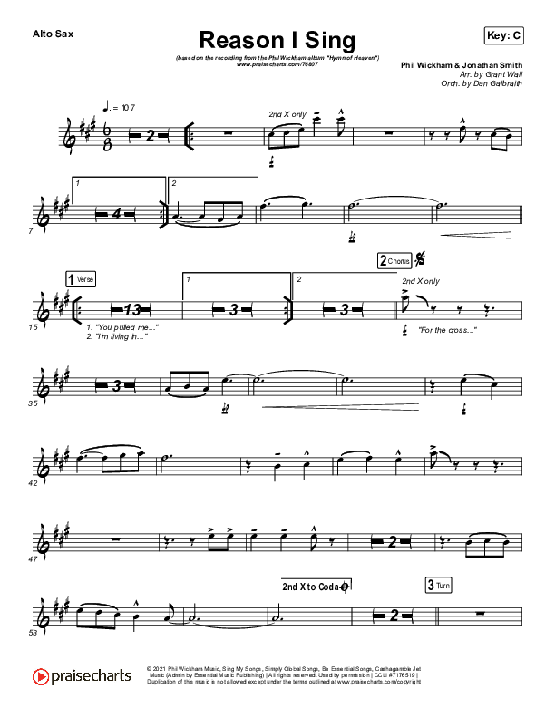 Reason I Sing Alto Sax (Phil Wickham)