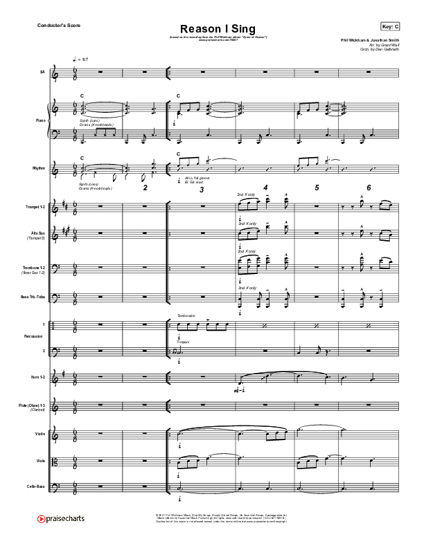 Reason I Sing Conductor's Score (Phil Wickham)