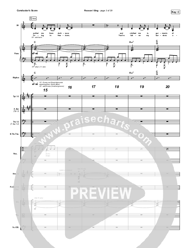 Reason I Sing Conductor's Score (Phil Wickham)