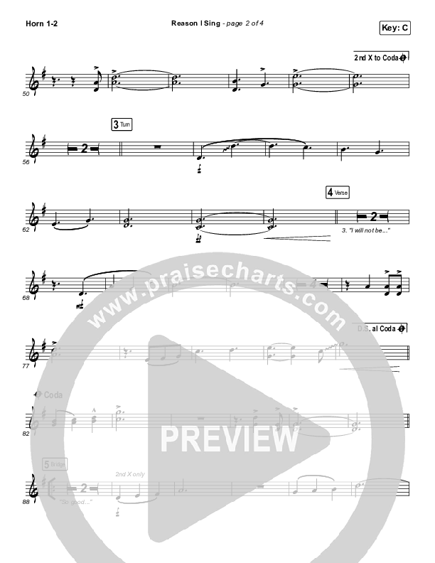 Reason I Sing French Horn 1/2 (Phil Wickham)