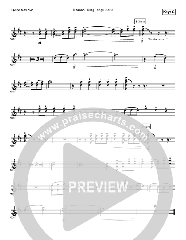 Reason I Sing Tenor Sax 1/2 (Phil Wickham)