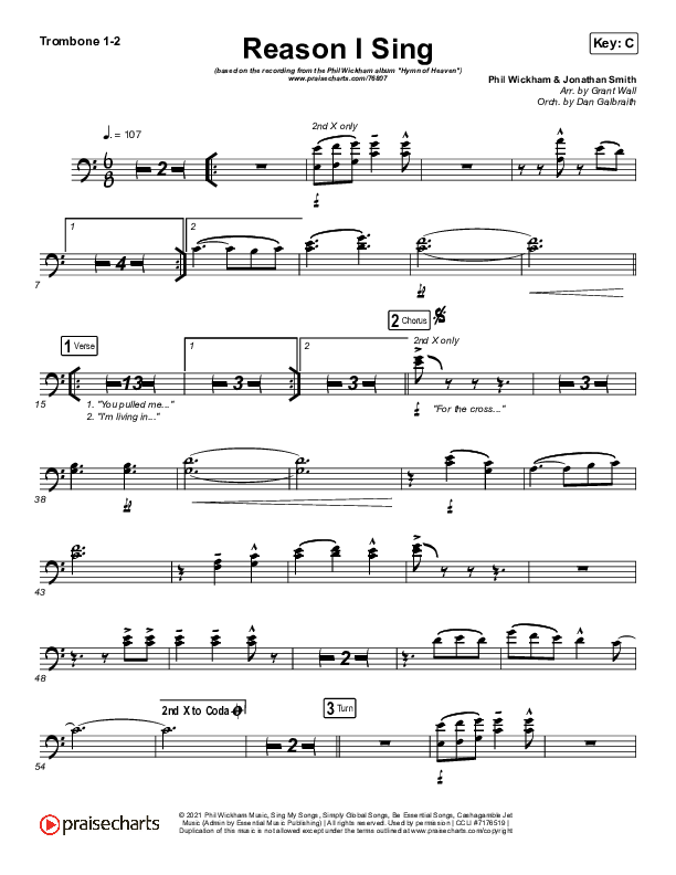 Reason I Sing Trombone 1/2 (Phil Wickham)