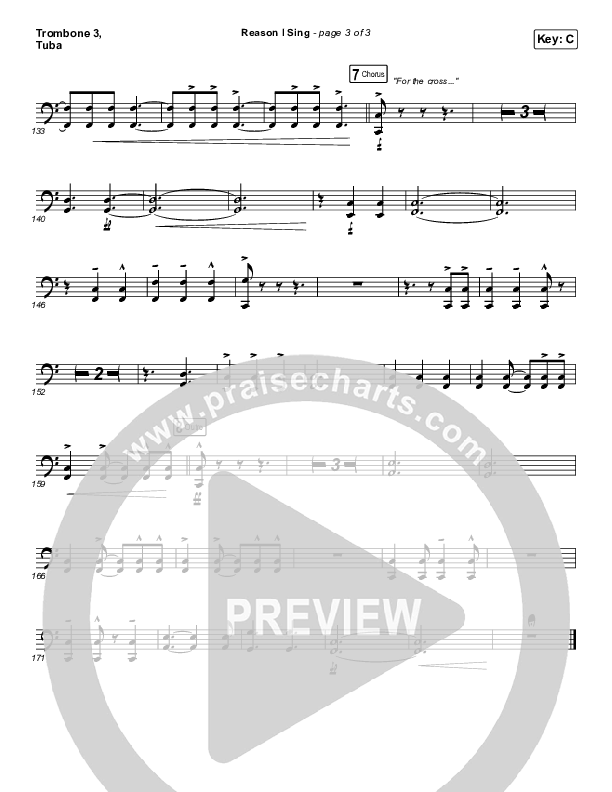 Reason I Sing Trombone 3/Tuba (Phil Wickham)