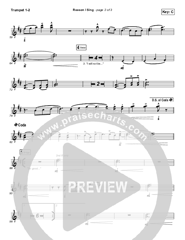 Reason I Sing Trumpet 1,2 (Phil Wickham)