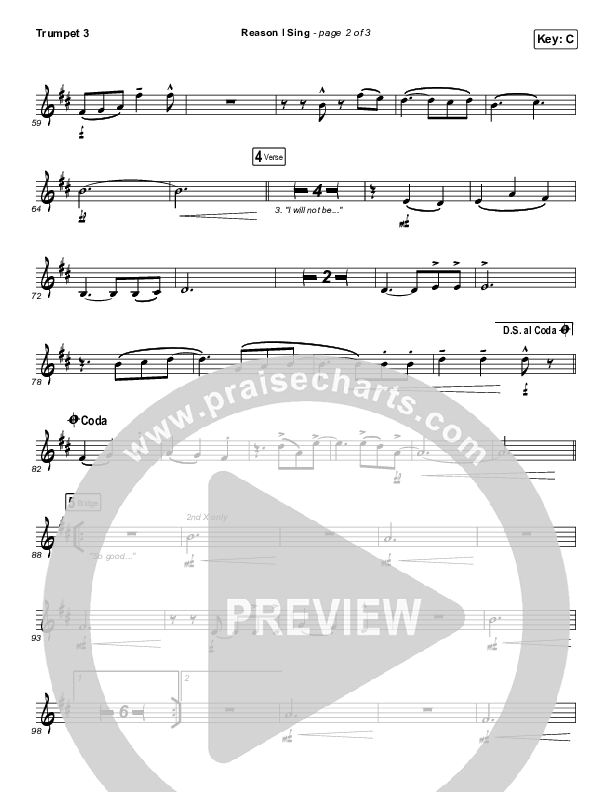 Reason I Sing Trumpet 3 (Phil Wickham)