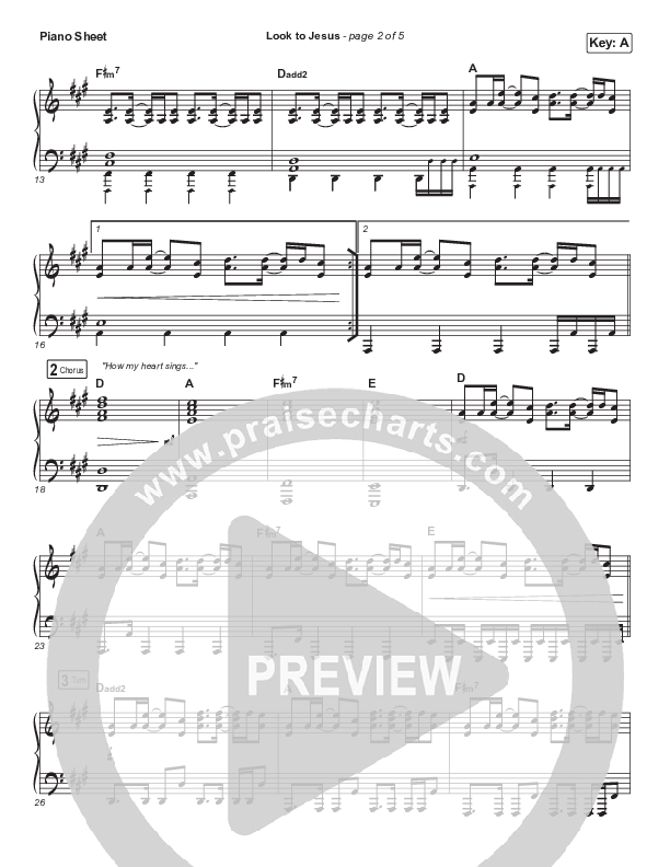 Look To Jesus Piano Sheet (Phil Wickham)