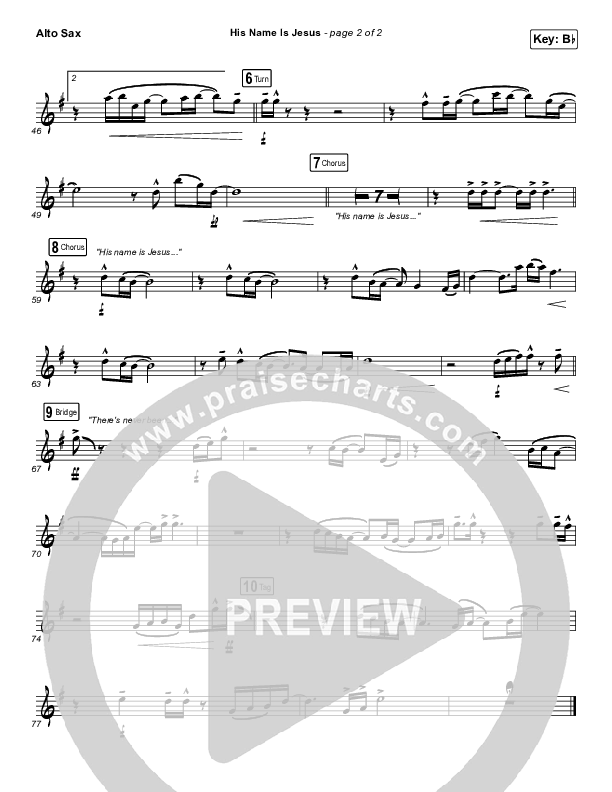 His Name Is Jesus Alto Sax (Phil Wickham)