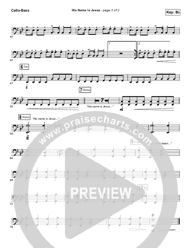 His Name Is Jesus Cello/Bass (Phil Wickham)