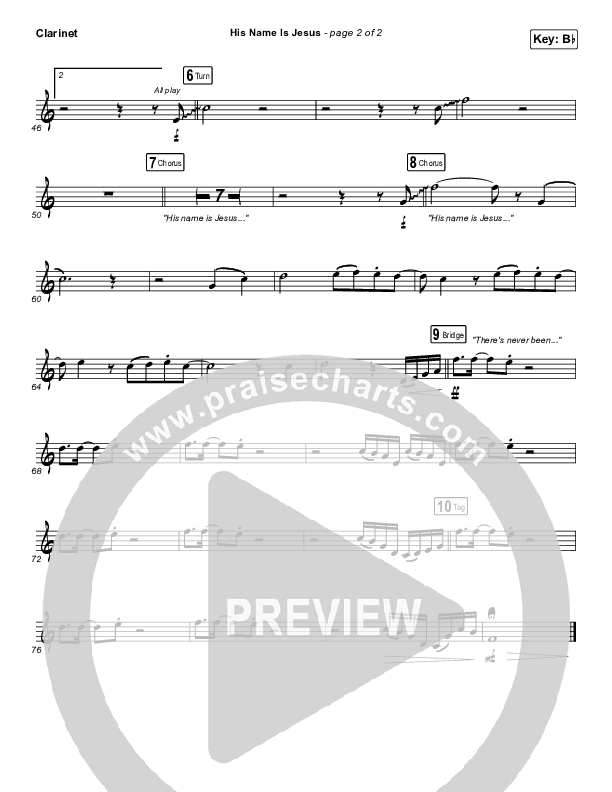 His Name Is Jesus Clarinet (Phil Wickham)