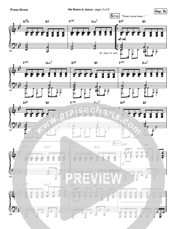 His Name Is Jesus Piano Sheet (Phil Wickham)