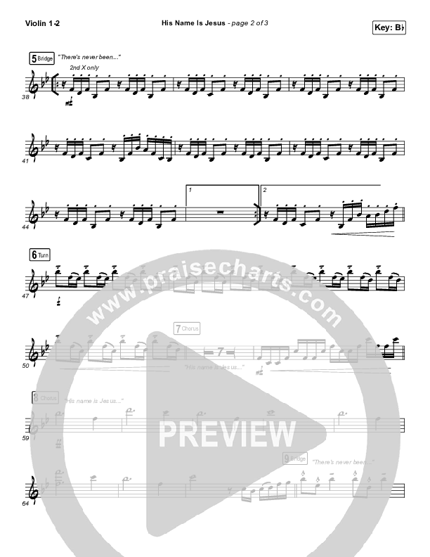 His Name Is Jesus Violin 1/2 (Phil Wickham)