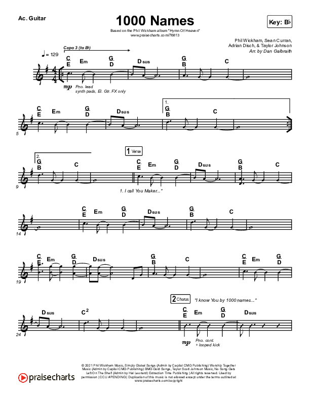 1000 Names Acoustic Guitar (Phil Wickham)