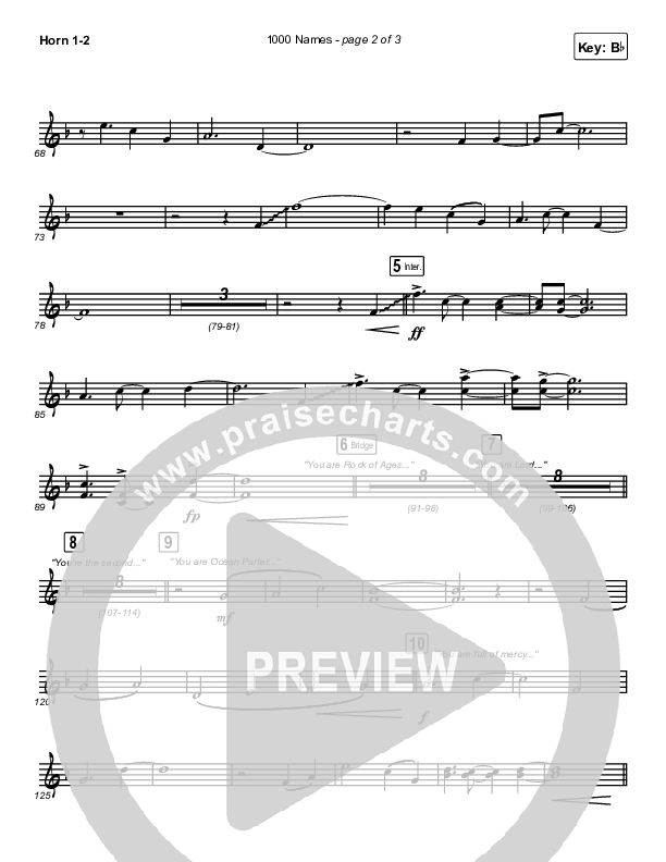 1000 Names French Horn 1,2 (Phil Wickham)