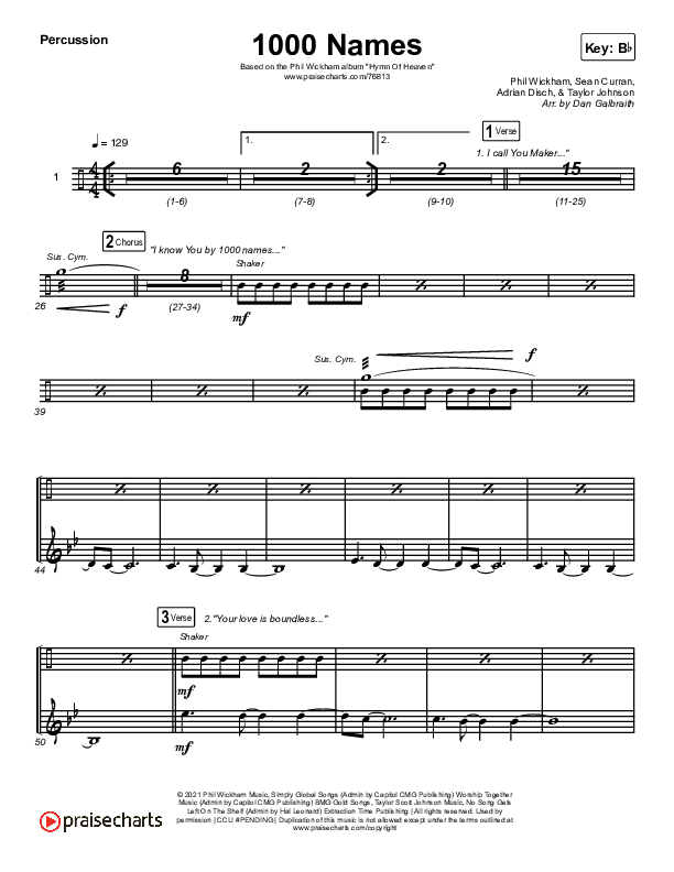 1000 Names Percussion (Phil Wickham)