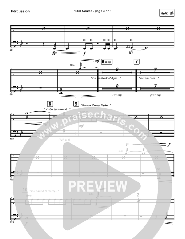 1000 Names Percussion (Phil Wickham)