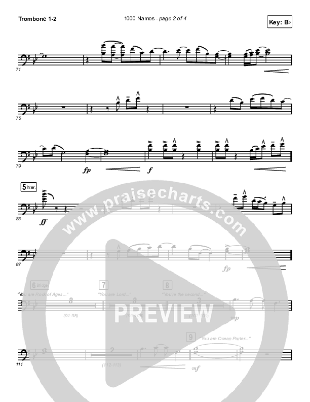 1000 Names Trombone 1/2 (Phil Wickham)