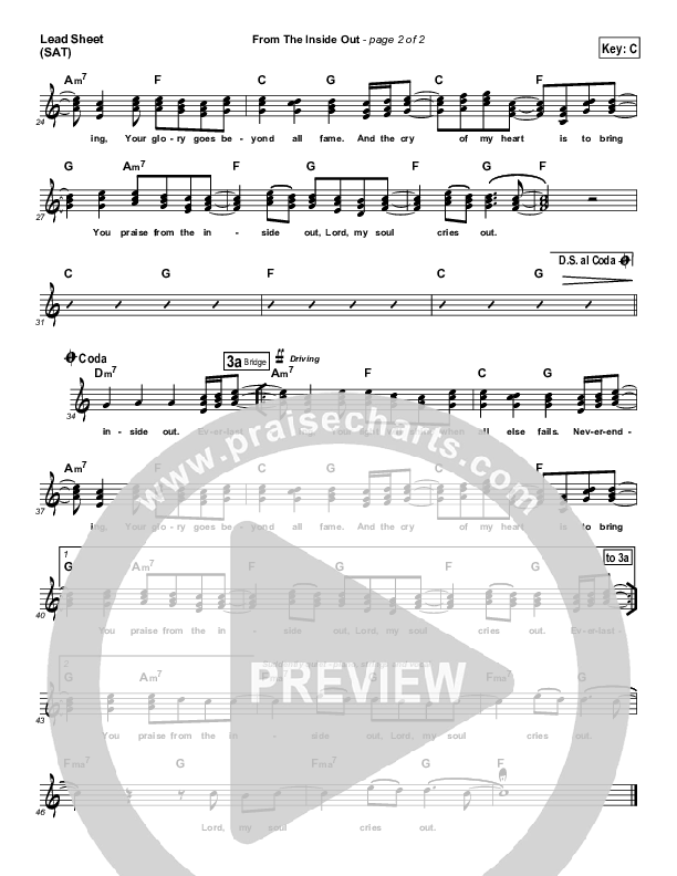 From The Inside Out Lead Sheet (Seventh Day Slumber)