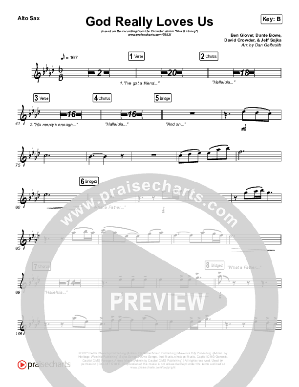 God Really Loves Us Alto Sax (Crowder / Dante Bowe / Maverick City Music)