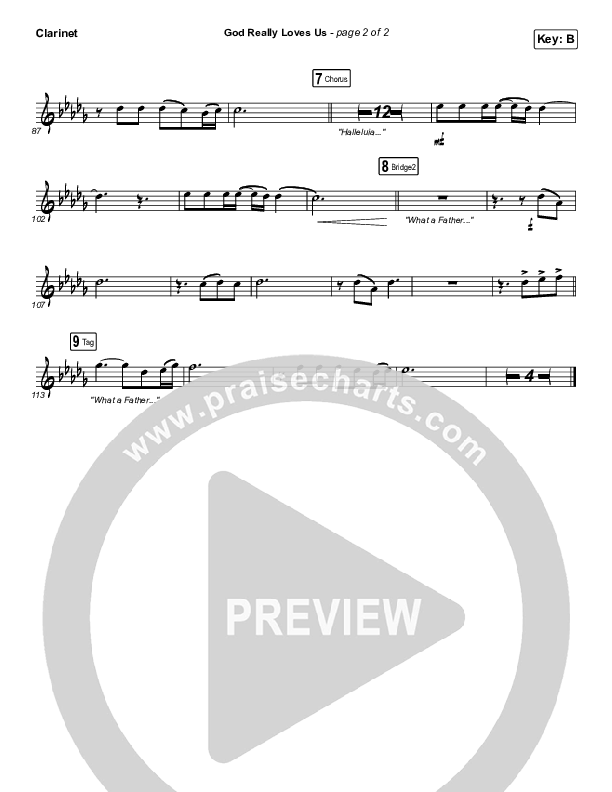 God Really Loves Us Clarinet (Crowder / Dante Bowe / Maverick City Music)