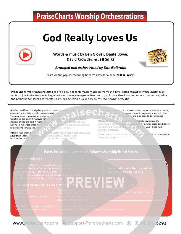 God Really Loves Us Orchestration (Crowder / Dante Bowe / Maverick City Music)