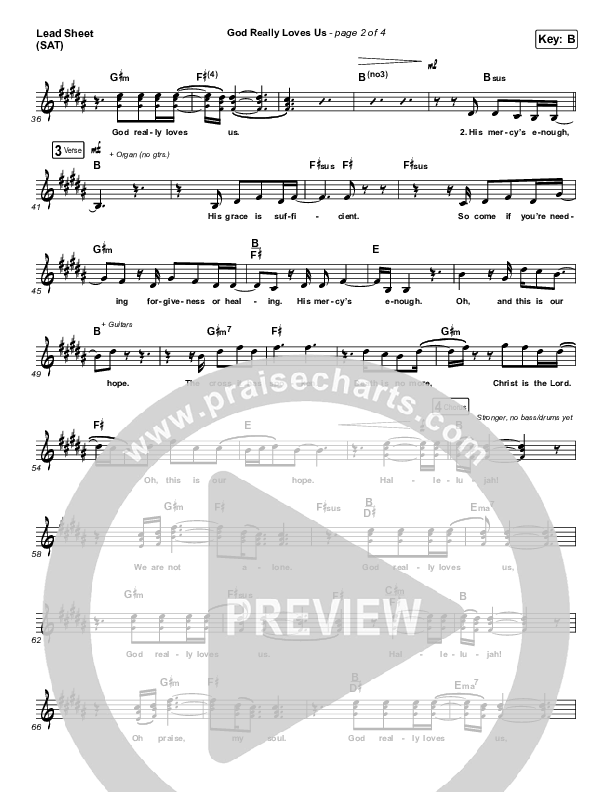 God Really Loves Us Lead Sheet (SAT) (Crowder / Dante Bowe / Maverick City Music)