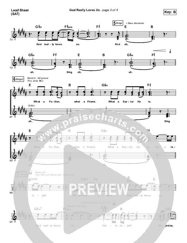 God Really Loves Us Lead Sheet (SAT) (Crowder / Dante Bowe / Maverick City Music)