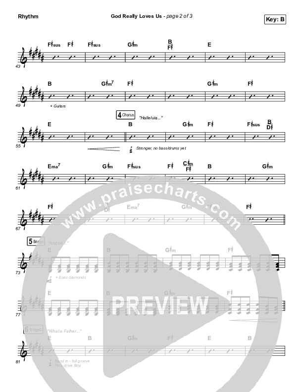 God Really Loves Us Rhythm Chart (Crowder / Dante Bowe / Maverick City Music)