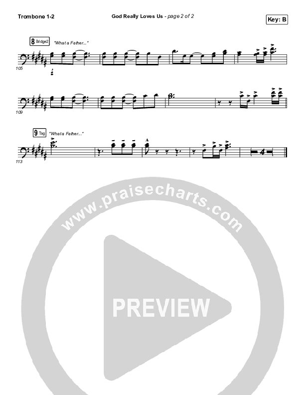 God Really Loves Us Trombone 1/2 (Crowder / Dante Bowe / Maverick City Music)