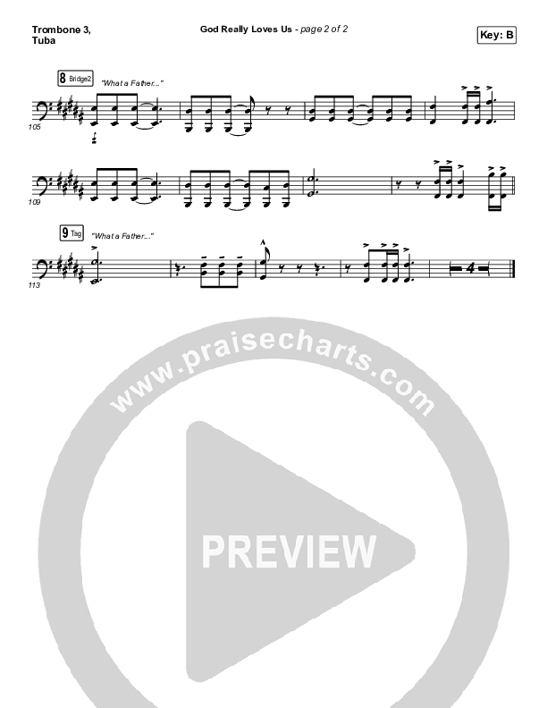 God Really Loves Us Trombone 3/Tuba (Crowder / Dante Bowe / Maverick City Music)