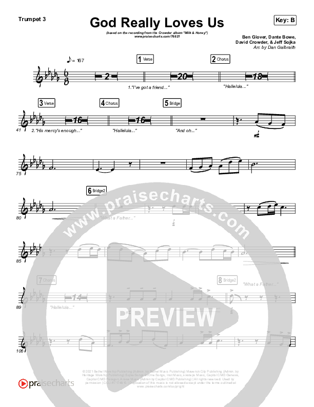 God Really Loves Us Trumpet 3 (Crowder / Dante Bowe / Maverick City Music)
