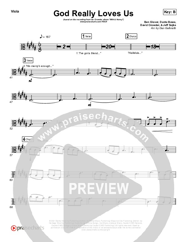 God Really Loves Us Viola (Crowder / Dante Bowe / Maverick City Music)