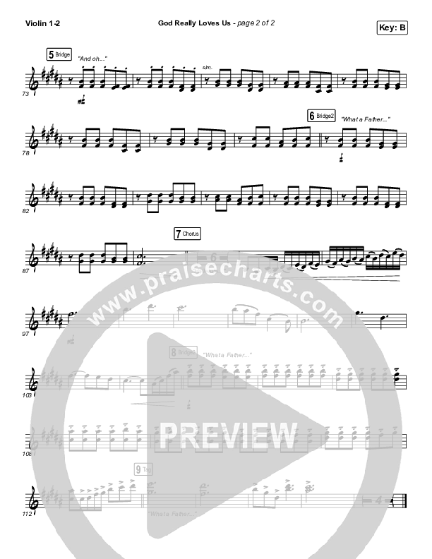 God Really Loves Us Violin 1/2 (Crowder / Dante Bowe / Maverick City Music)