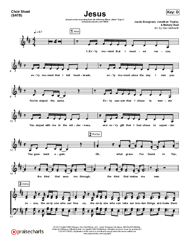 Jesus Choir Vocals (SATB) (Influence Music)