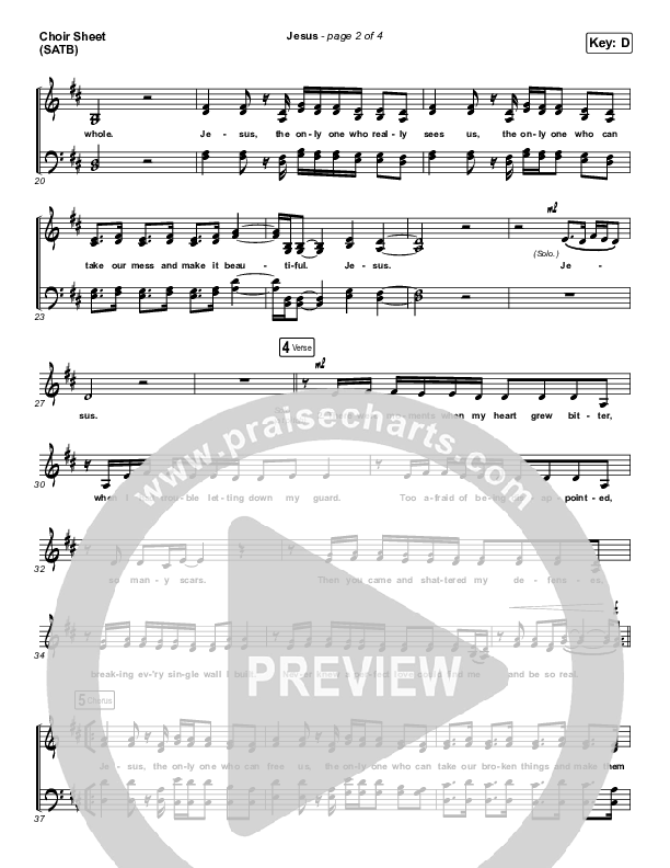Jesus Choir Sheet (SATB) (Influence Music)