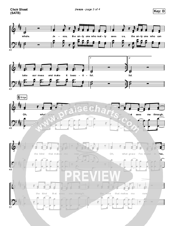 Jesus Choir Sheet (SATB) (Influence Music)