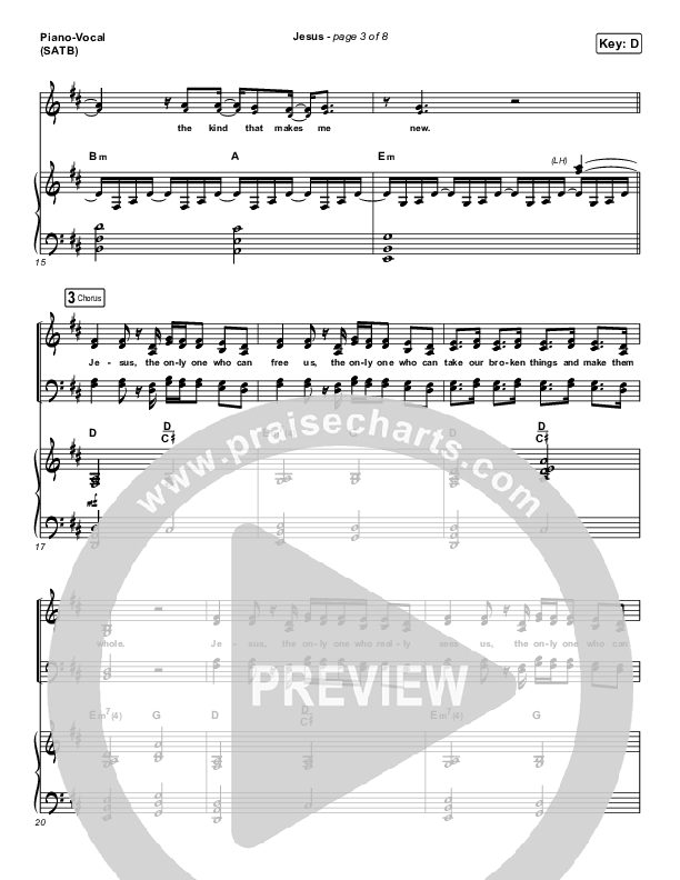 Jesus Piano/Vocal (SATB) (Influence Music)