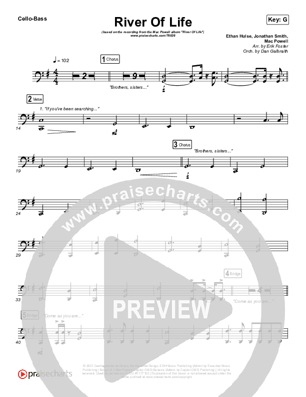 River Of Life Cello/Bass (Mac Powell)