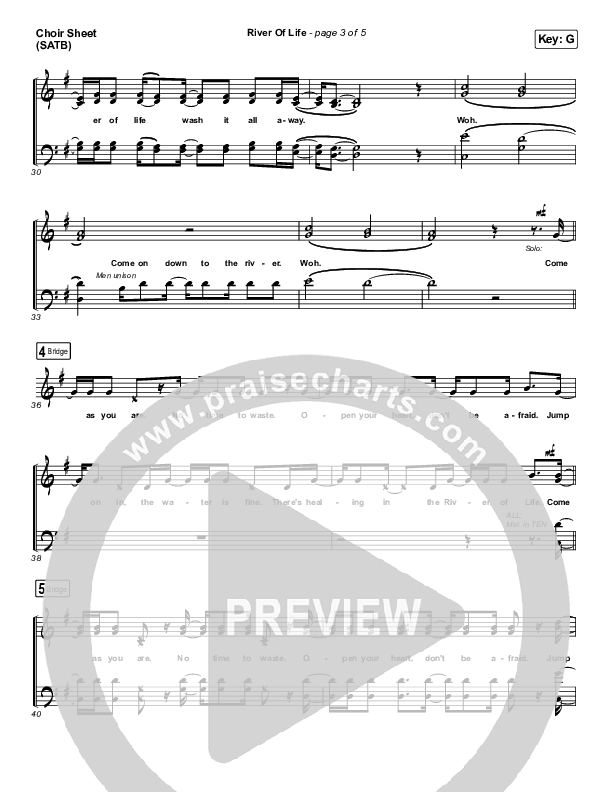 River Of Life Choir Sheet (SATB) (Mac Powell)