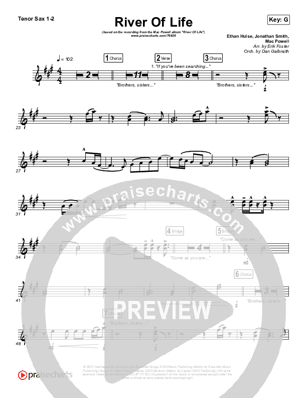 River Of Life Tenor Sax 1/2 (Mac Powell)