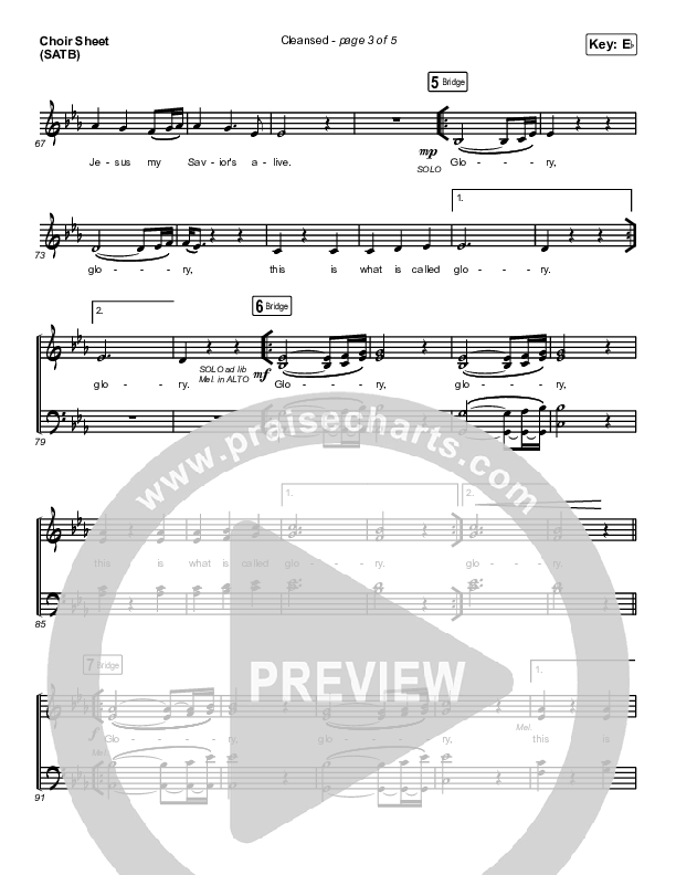 Cleansed Choir Sheet (SATB) (Charity Gayle)