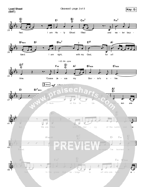 Cleansed Lead Sheet (SAT) (Charity Gayle)