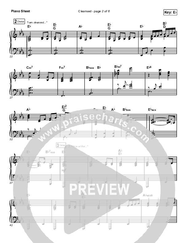 Cleansed Piano Sheet (Charity Gayle)