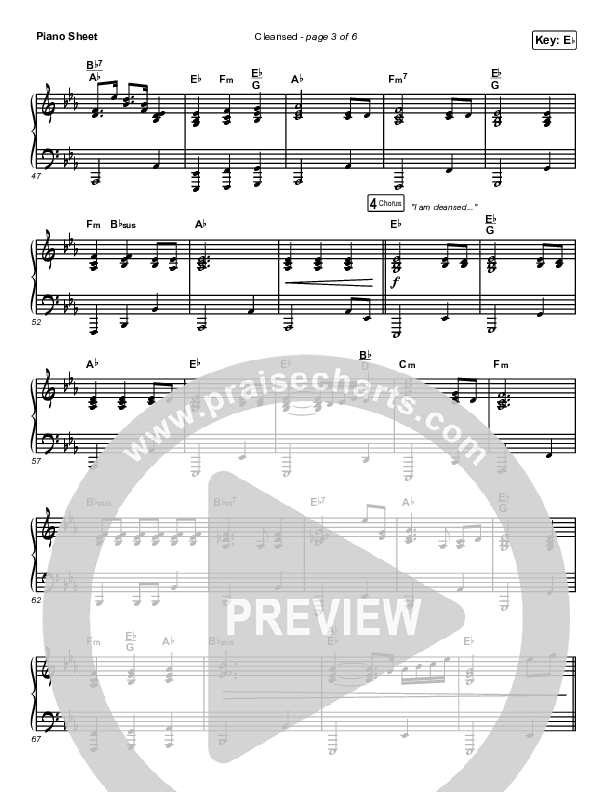 Cleansed Piano Sheet (Charity Gayle)