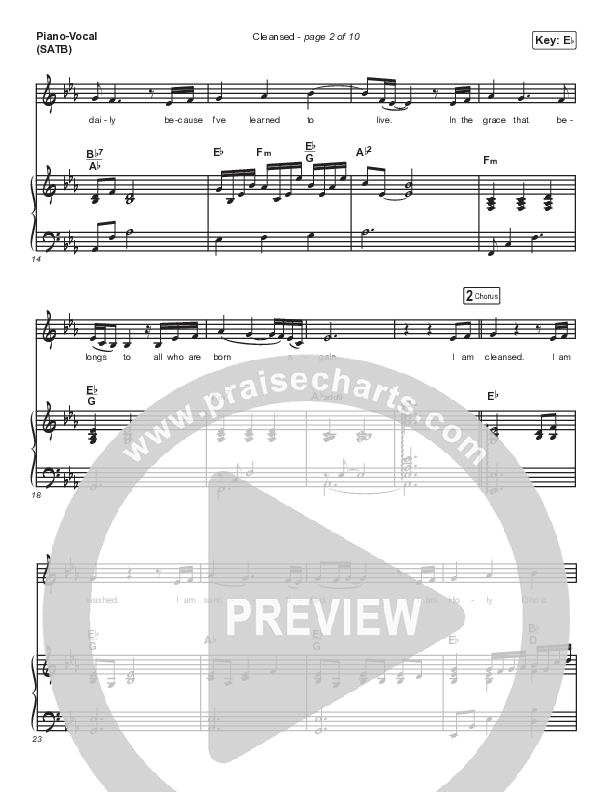 Cleansed Piano/Vocal (SATB) (Charity Gayle)