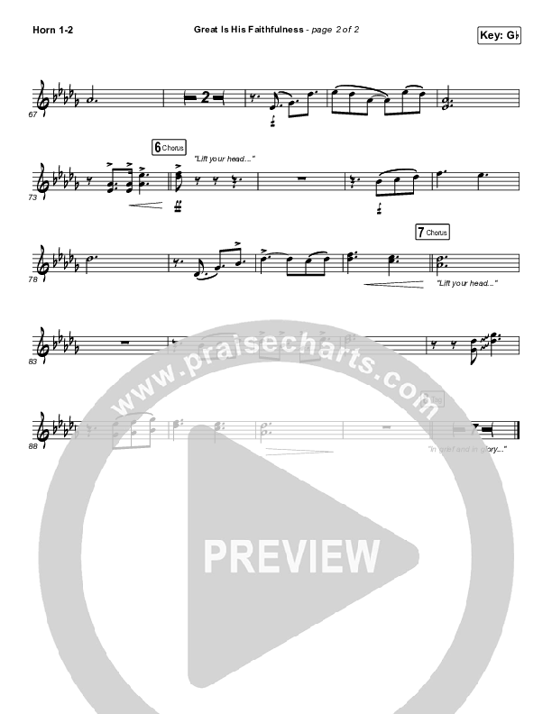 Great Is His Faithfulness French Horn 1/2 (Charity Gayle)